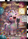 Happy Birthday QRaraoke Unicorn Card