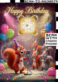 Happy Birthday QRaraoke Squirrel Card