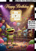 Happy Birthday QRaraoke Frog Card