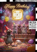 Happy Birthday QRaraoke Rat Card