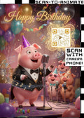 Happy Birthday QRaraoke Pig Card