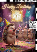 Happy Birthday QRaraoke Hedgehog Card
