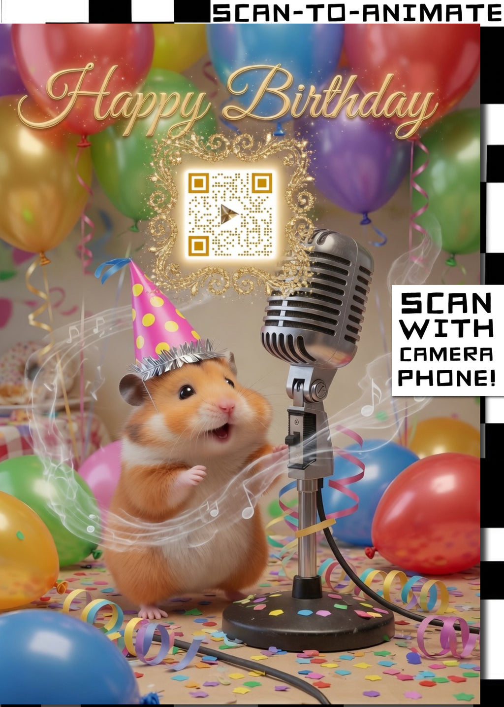 Happy Birthday QRaraoke Hamster Card