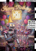 Happy Birthday QRaraoke Robot Card