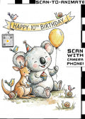 Happy 10th Birthday Koala Greeting Card