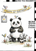 Happy 12th Birthday Panda Greeting Card