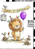 Happy 3rd Birthday Lion Greetings Card