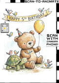Happy 5th Birthday Teddy Bear Greetings Card