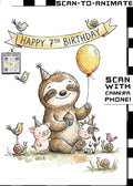 Happy 7th Birthday Sloth Greeting Card