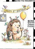 Happy 8th Birthday Hedgehog Greeting Card