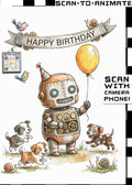 Happy Birthday Robot Greeting Card