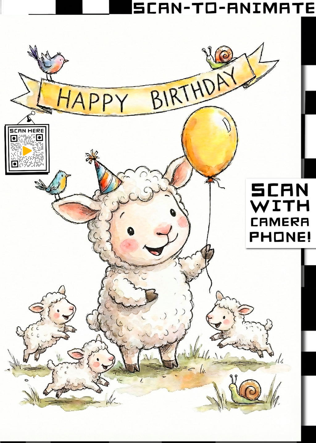 Happy Birthday Lamb Greeting Card