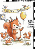 Happy Birthday Squirrel Greeting Card