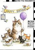 Happy Birthday Cat Greeting Card