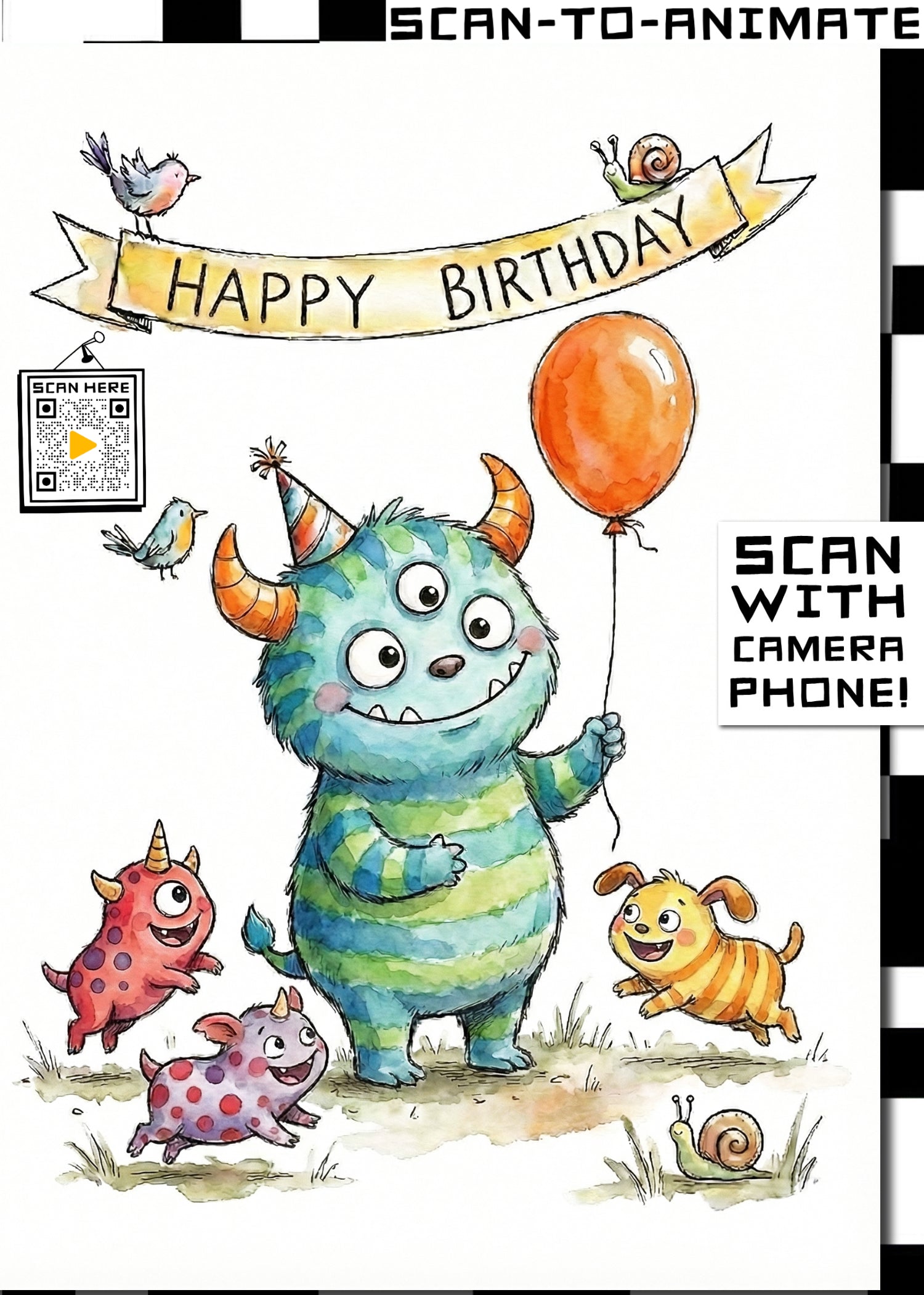 Happy Birthday Monster Greeting Card