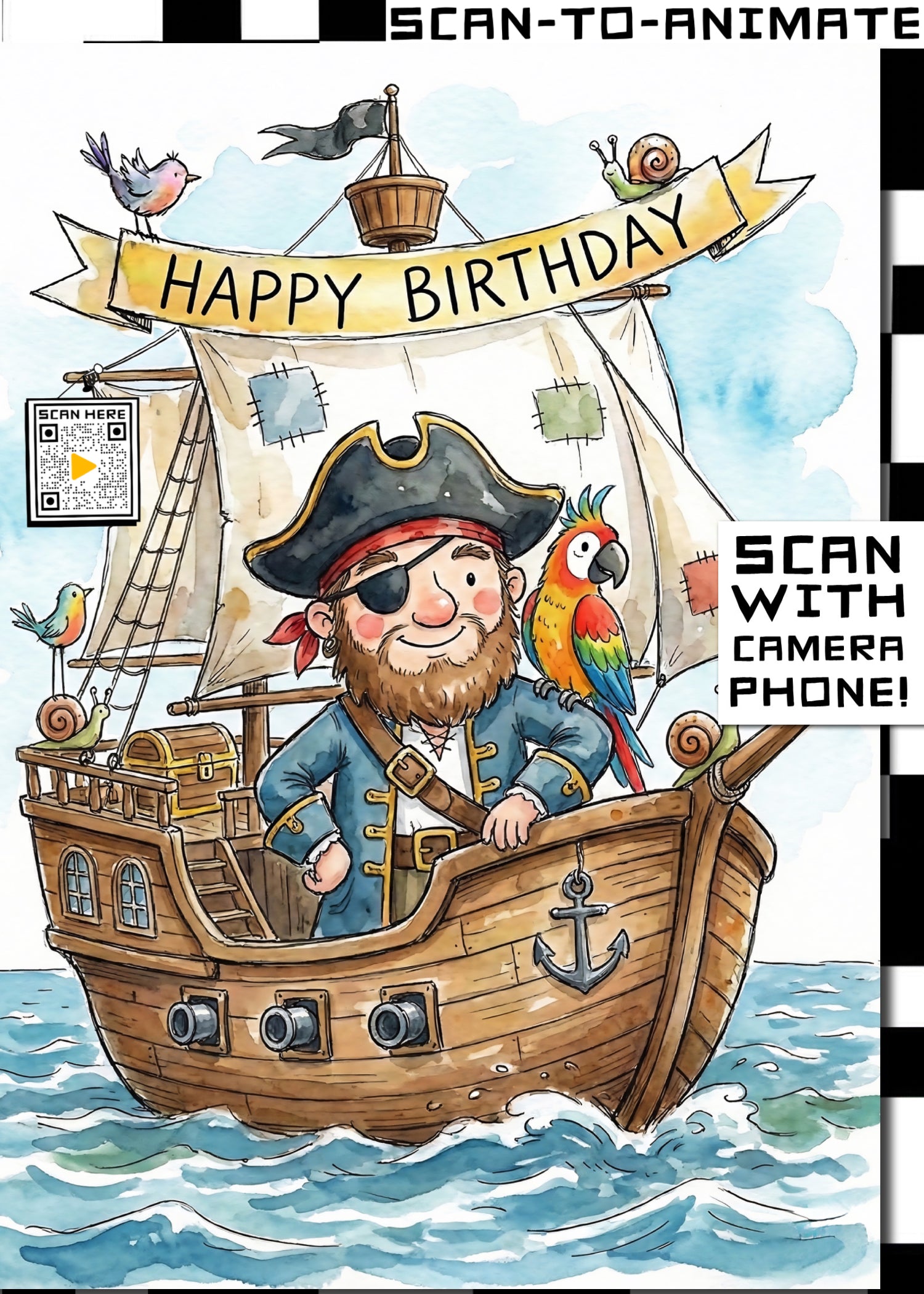 Happy Birthday Pirate Greeting Card