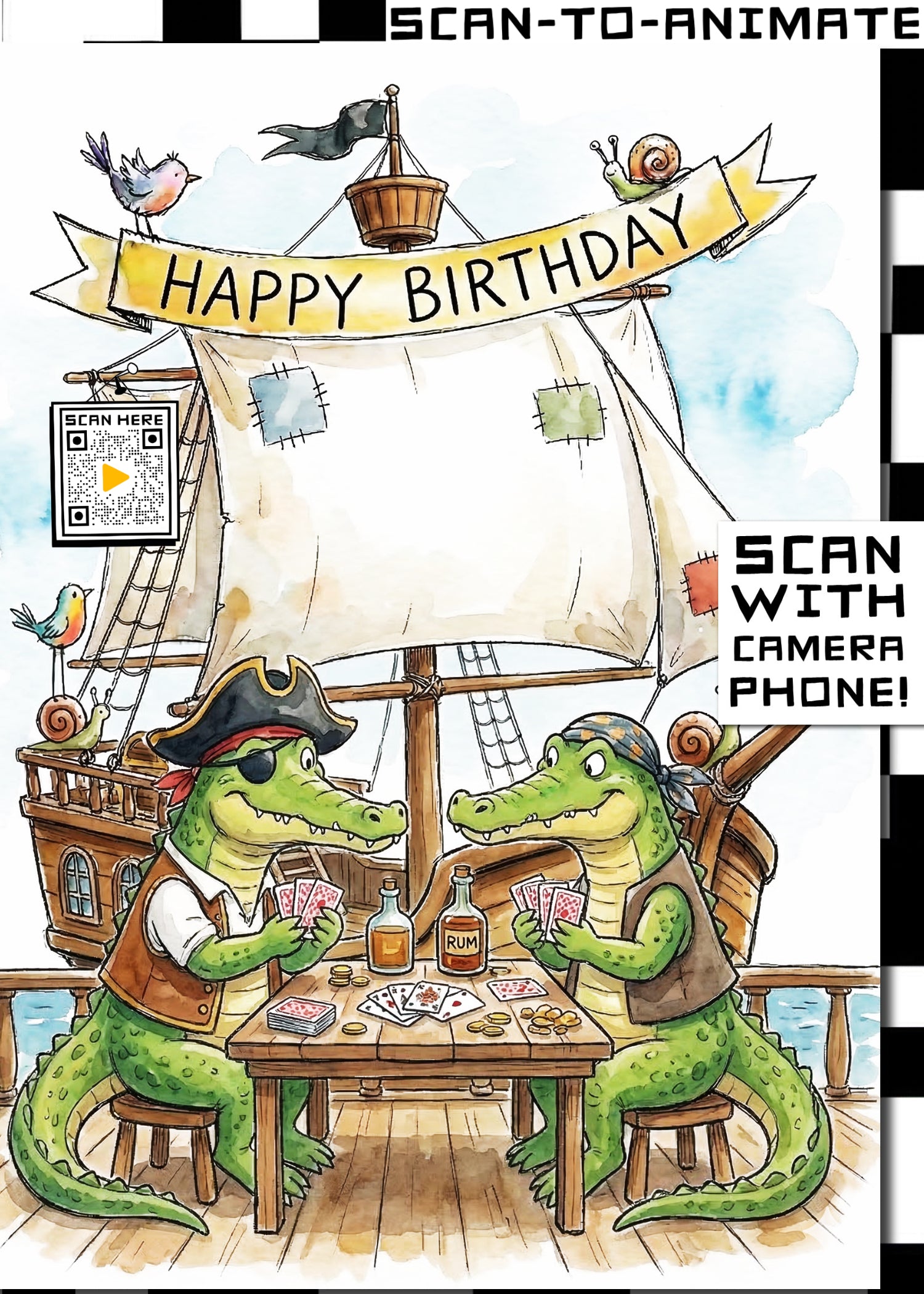 Happy Birthday Crocodile Greeting Card