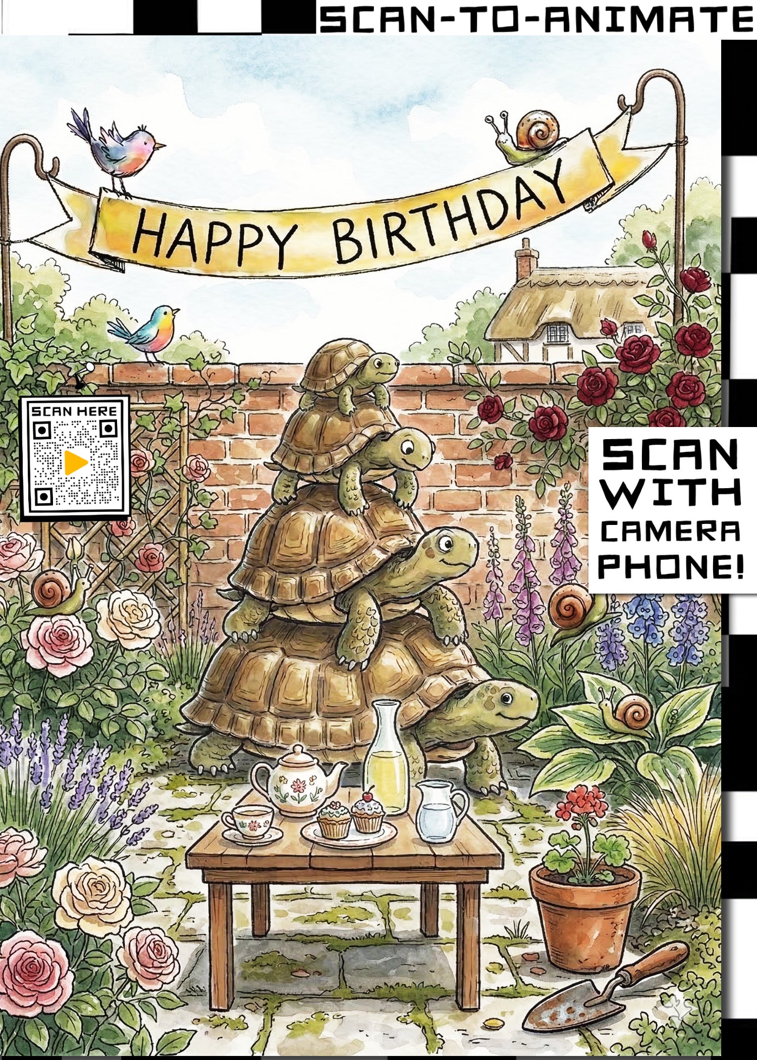 Happy Birthday Tortoise Greeting Card