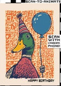 Q-ART Duck Happy Birthday Card