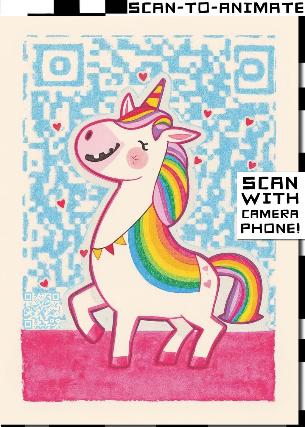 Q-ART Unicorn Happy Birthday Card