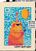 Q-ART Beaver Happy Birthday Card