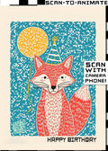 Q-ART Fox Happy Birthday Card