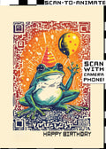 Q-ART Frog Happy Birthday Card