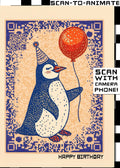 Q-ART Penguin Happy Birthday Card
