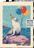 Q-ART Seal Happy Birthday Card