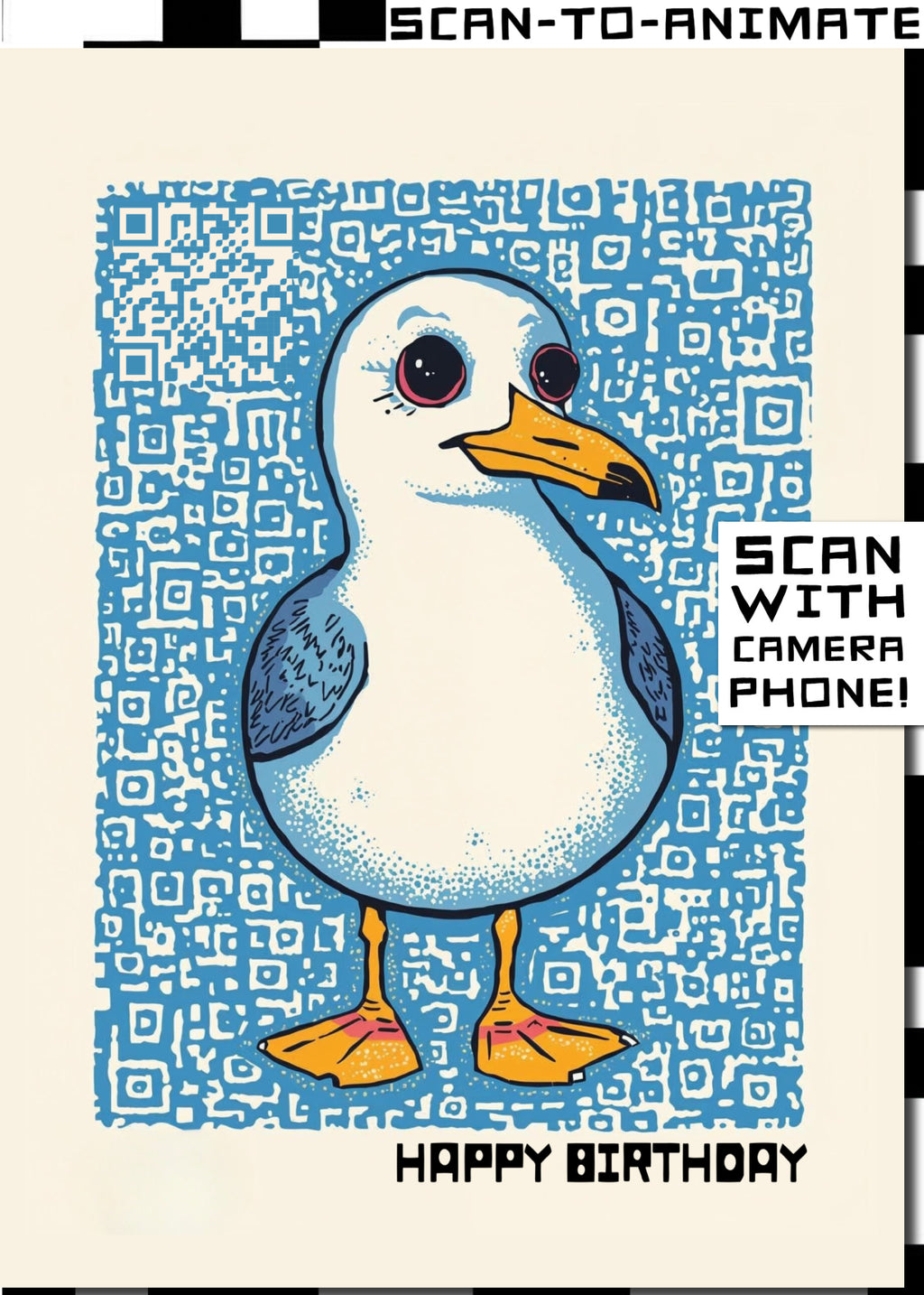 Q-ART Seagull Happy Birthday Card