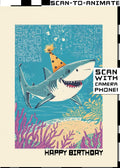 Q-ART Shark Happy Birthday Card
