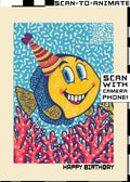 Q-ART Fish Happy Birthday Card