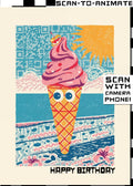 Q-ART Ice Cream Happy Birthday Card