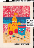 Q-ART Sandcastle Happy Birthday Card