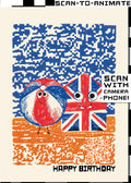 Q-ART British Beach Ball Happy Birthday Card