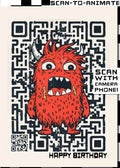 Q-ART Monster Happy Birthday Card