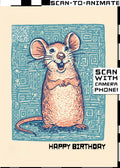 Q-ART Cheerful Mouse Happy Birthday Card
