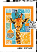 Q-ART Giraffe Happy Birthday Card