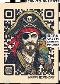 Q-ART Pirate Happy Birthday Card
