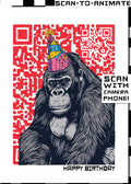 Q-ART Gorilla Happy Birthday Card