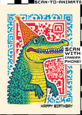 Q-ART Crocodile Happy Birthday Card
