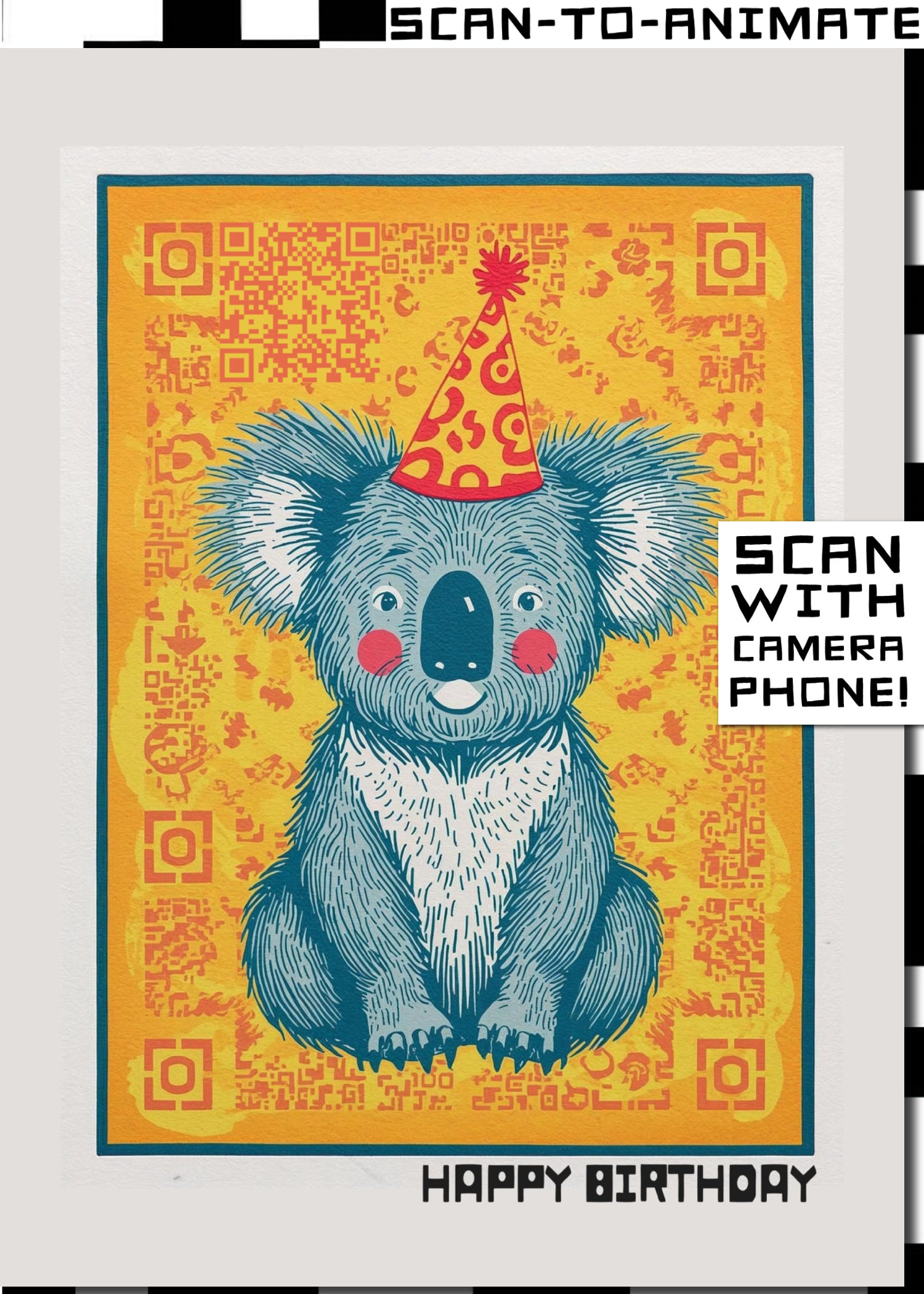 Q-ART Koala Happy Birthday Card