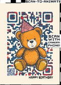 Q-ART Teddy Bear Happy Birthday Card
