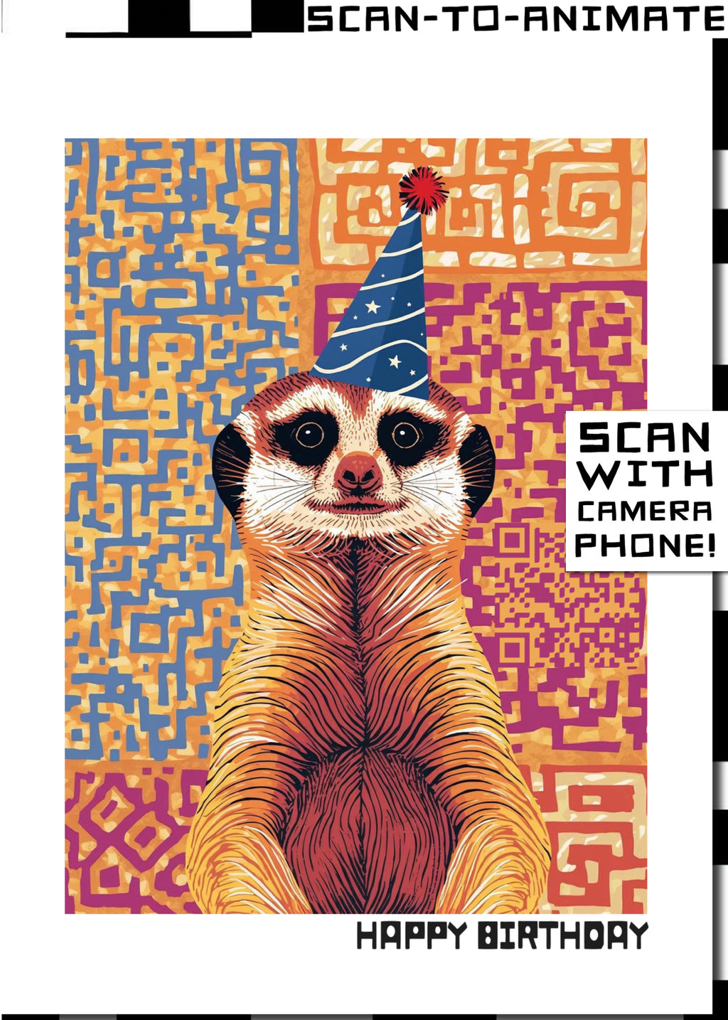 Q-ART Meerkat Happy Birthday Card