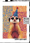 Q-ART Meerkat Happy Birthday Card