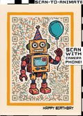 Q-ART Robot Happy Birthday Card