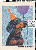 Q-ART Dachshund Happy Birthday Card