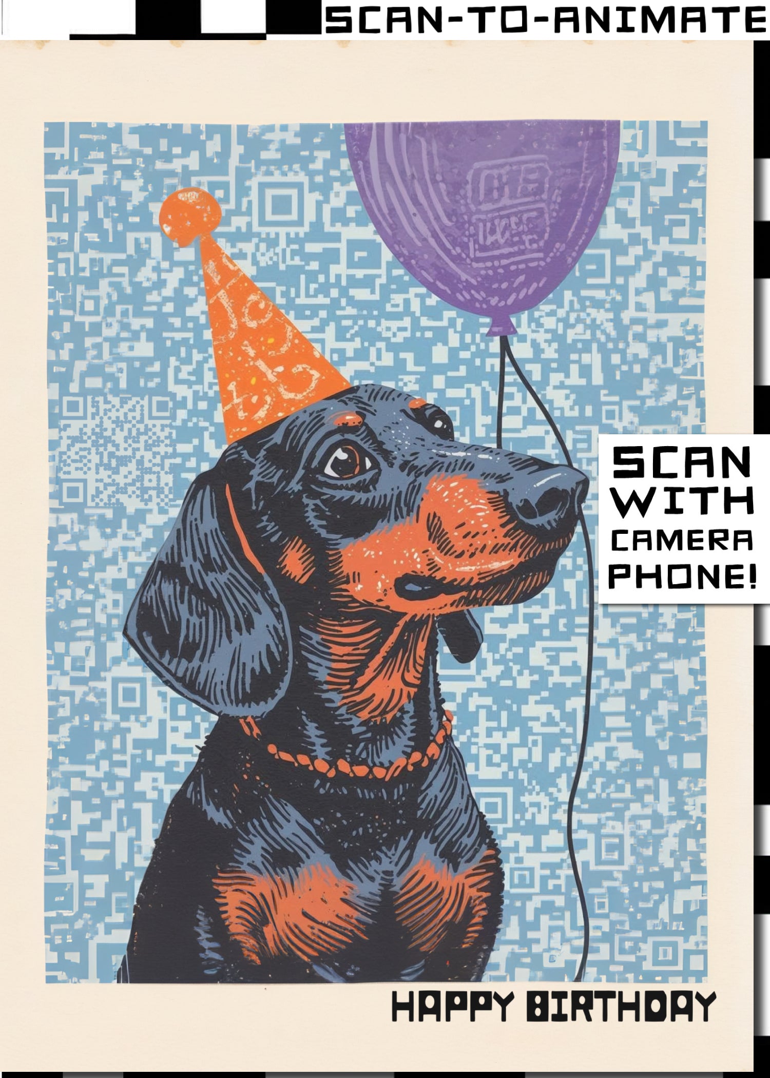 Q-ART Dachshund Happy Birthday Card