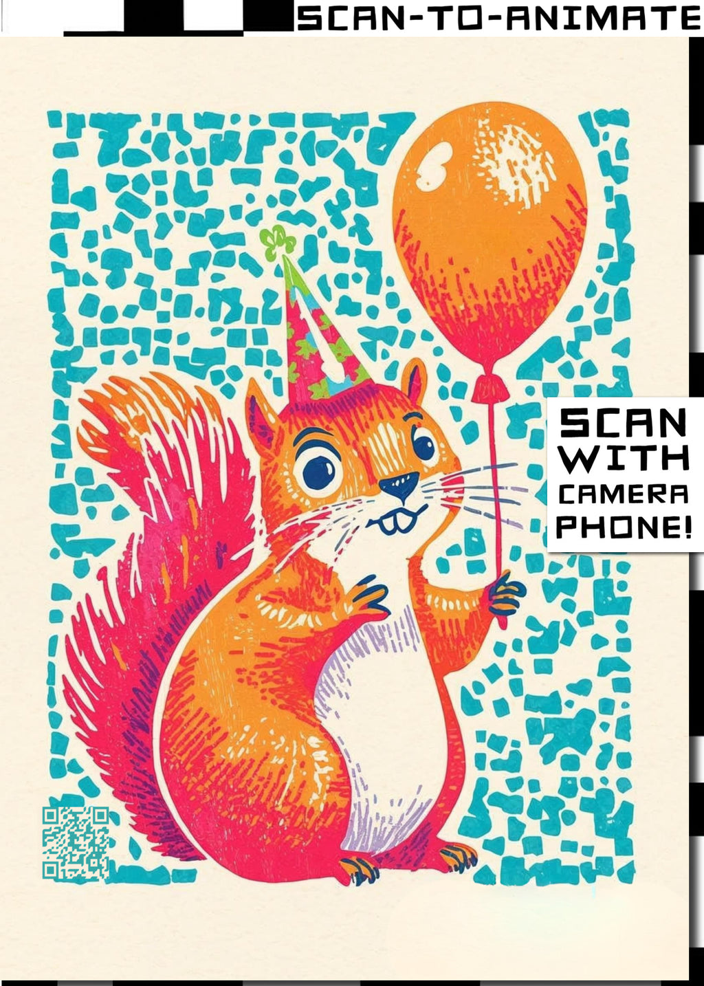 Q-ART Squirrel Happy Birthday Card