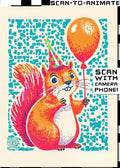 Q-ART Squirrel Happy Birthday Card